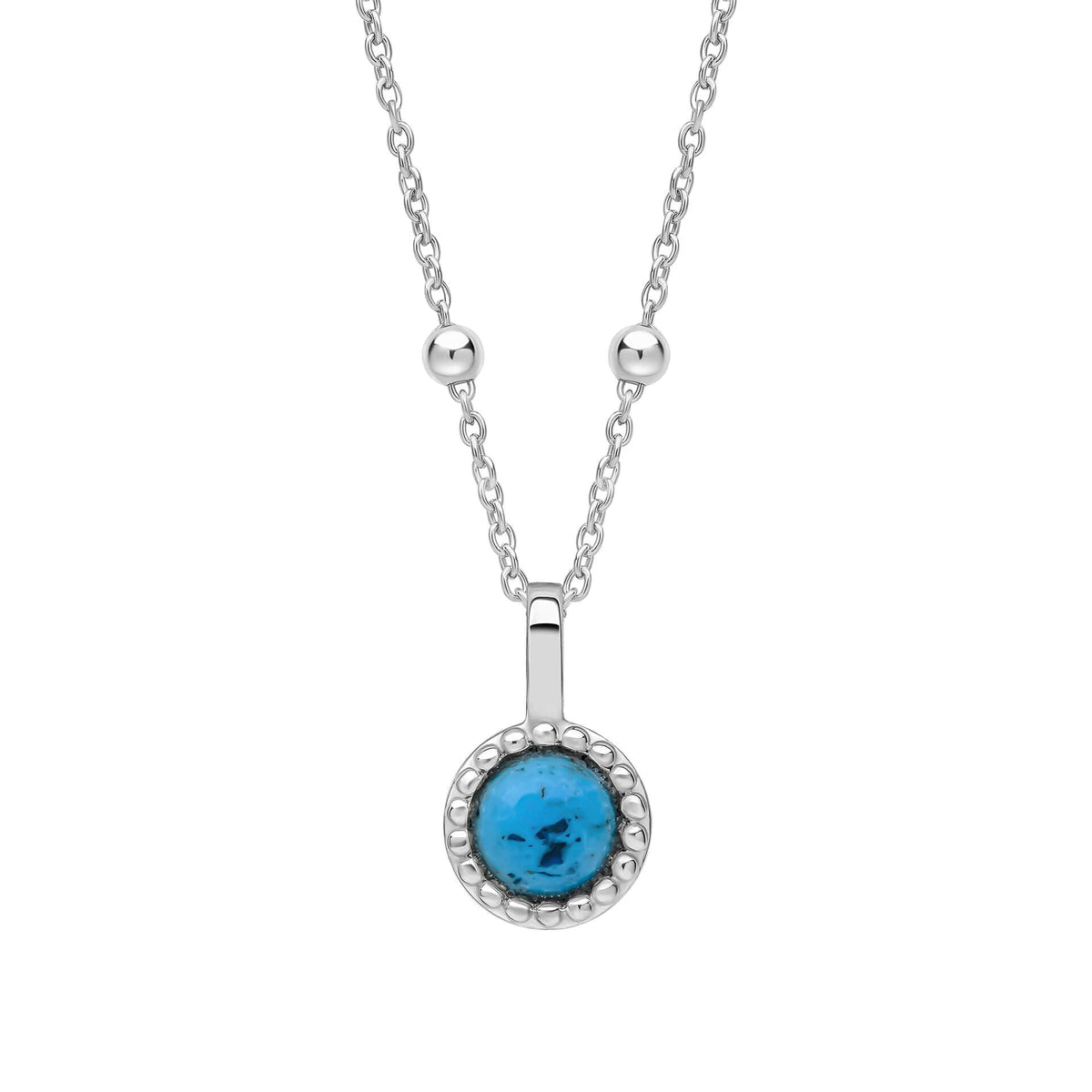 Beginnings Milgrain Semi-Precious Cabochon Birthstone Pendant
