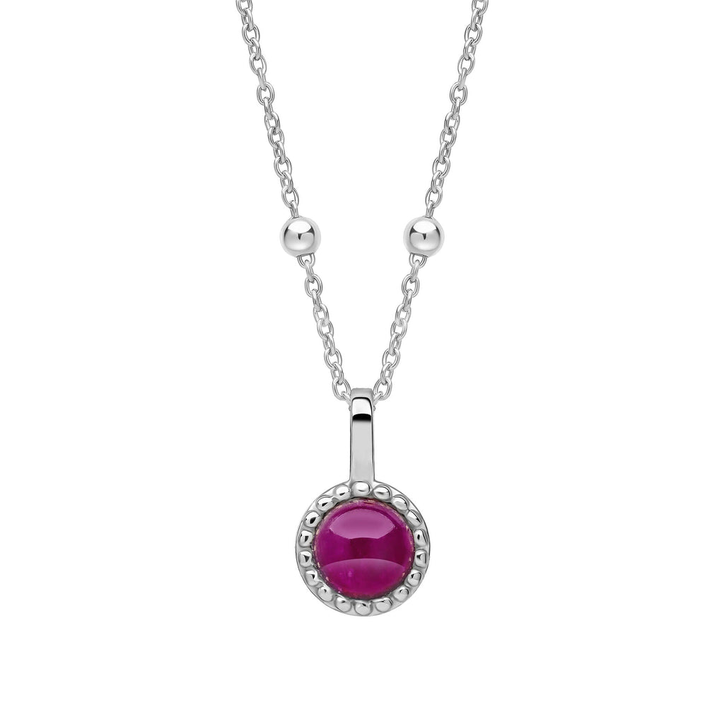 Beginnings Milgrain Semi-Precious Cabochon Birthstone Pendant