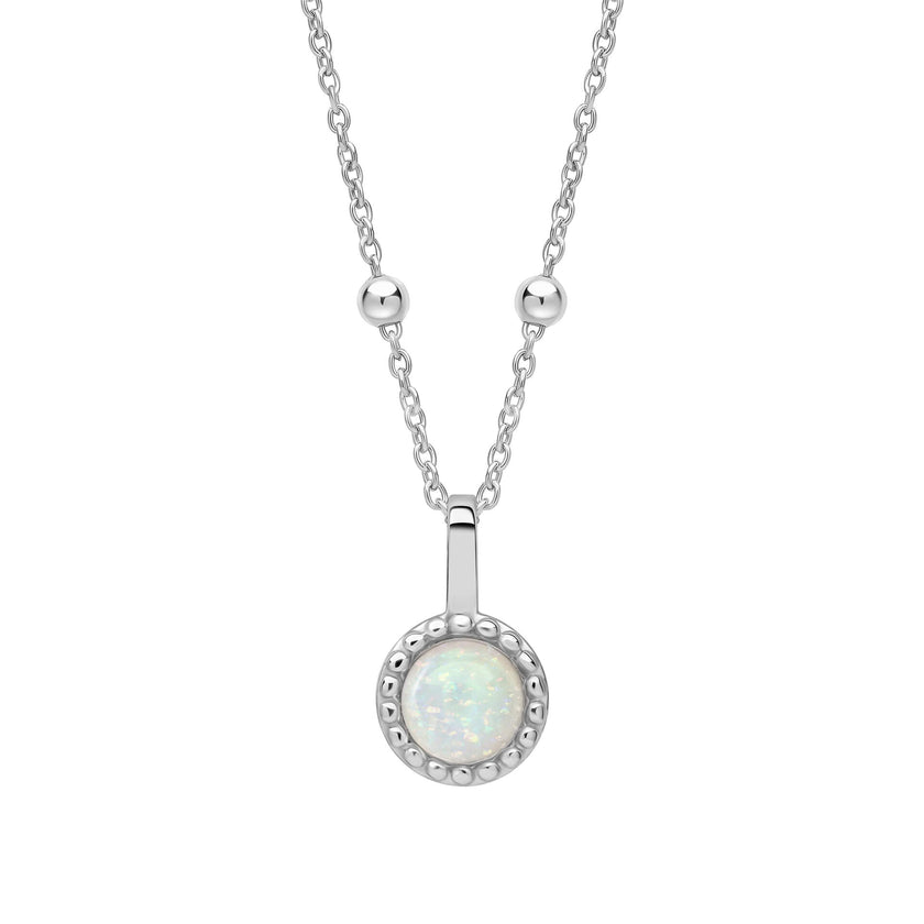 Beginnings Milgrain Semi-Precious Cabochon Birthstone Pendant