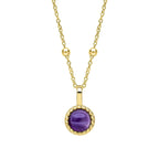 Beginnings Milgrain Semi-Precious Cabochon Birthstone Pendant