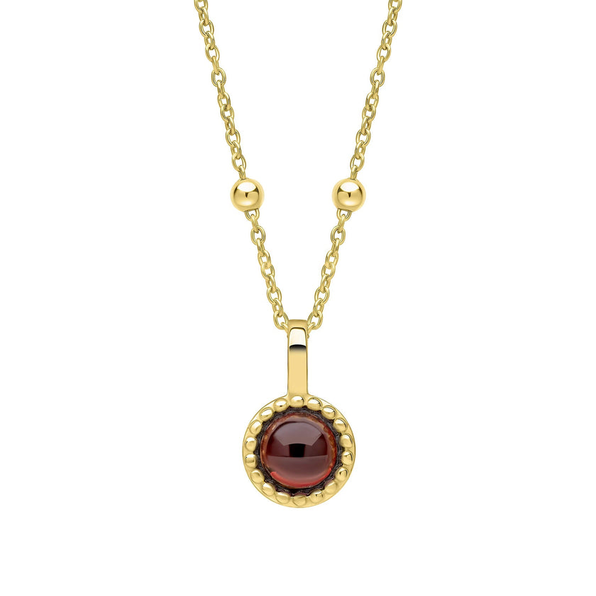 Beginnings Milgrain Semi-Precious Cabochon Birthstone Pendant