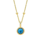 Beginnings Milgrain Semi-Precious Cabochon Birthstone Pendant