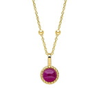 Beginnings Milgrain Semi-Precious Cabochon Birthstone Pendant
