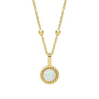 Beginnings Milgrain Semi-Precious Cabochon Birthstone Pendant