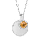 Beginnings Milgrain Semi-Precious Cabochon Birthstone Necklace