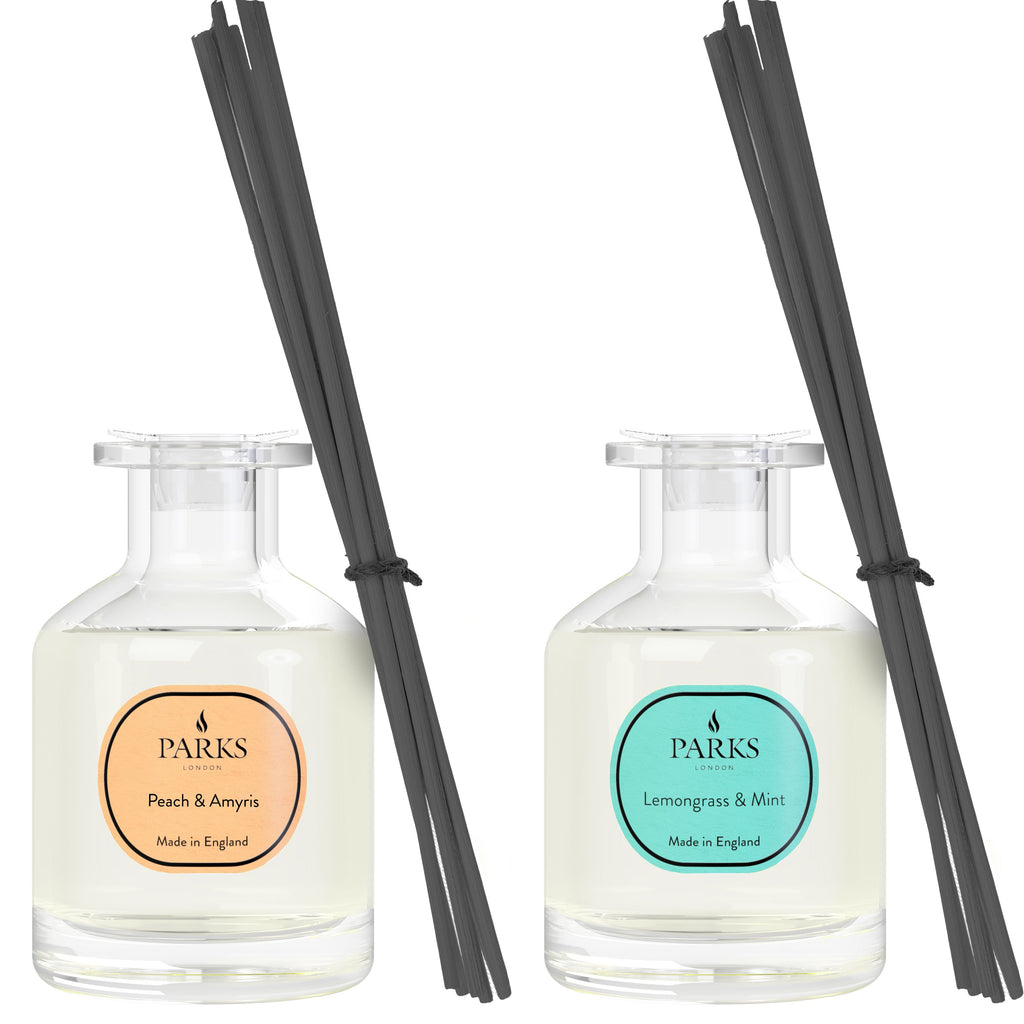 2 x 100ML DIFFUSERS, PEACH AMRYSIS & LEMONGRASS MINT