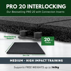 20mm PRO Interlocking Gym Tiles – Connection Inserts Included