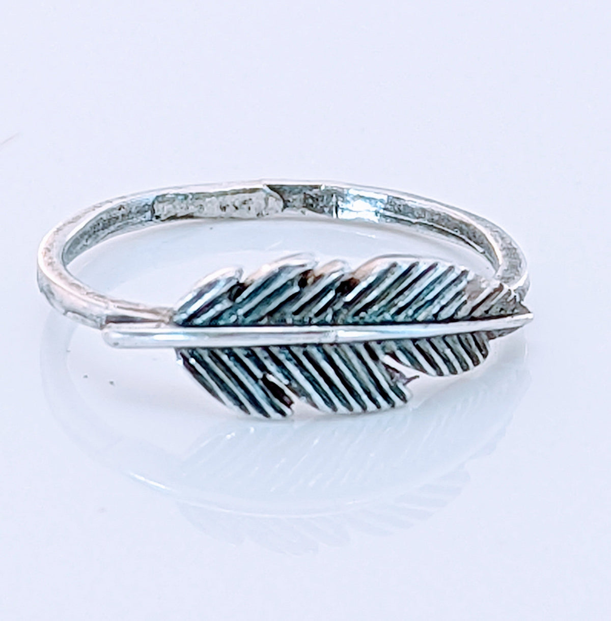 Silver Steed Feather Ring