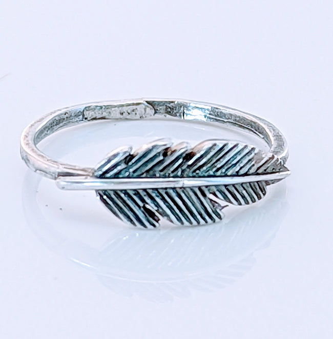 Silver Steed Feather Ring