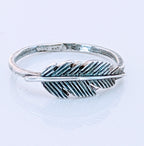 Silver Steed Feather Ring