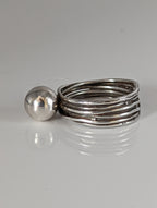Silver Steed Silver Wired band with large Silver Ball