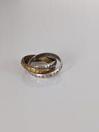 Silver Steed Two Tone Three Interlinking Bands