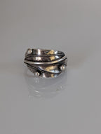 925 Silver Leaves Ring with Silver Buds – Nature-Inspired Gift