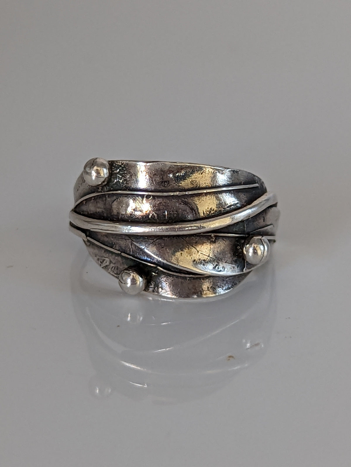 Bague Feuilles en Argent 925 avec Bourgeons en Argent – Cadeau Inspiré de la Nature