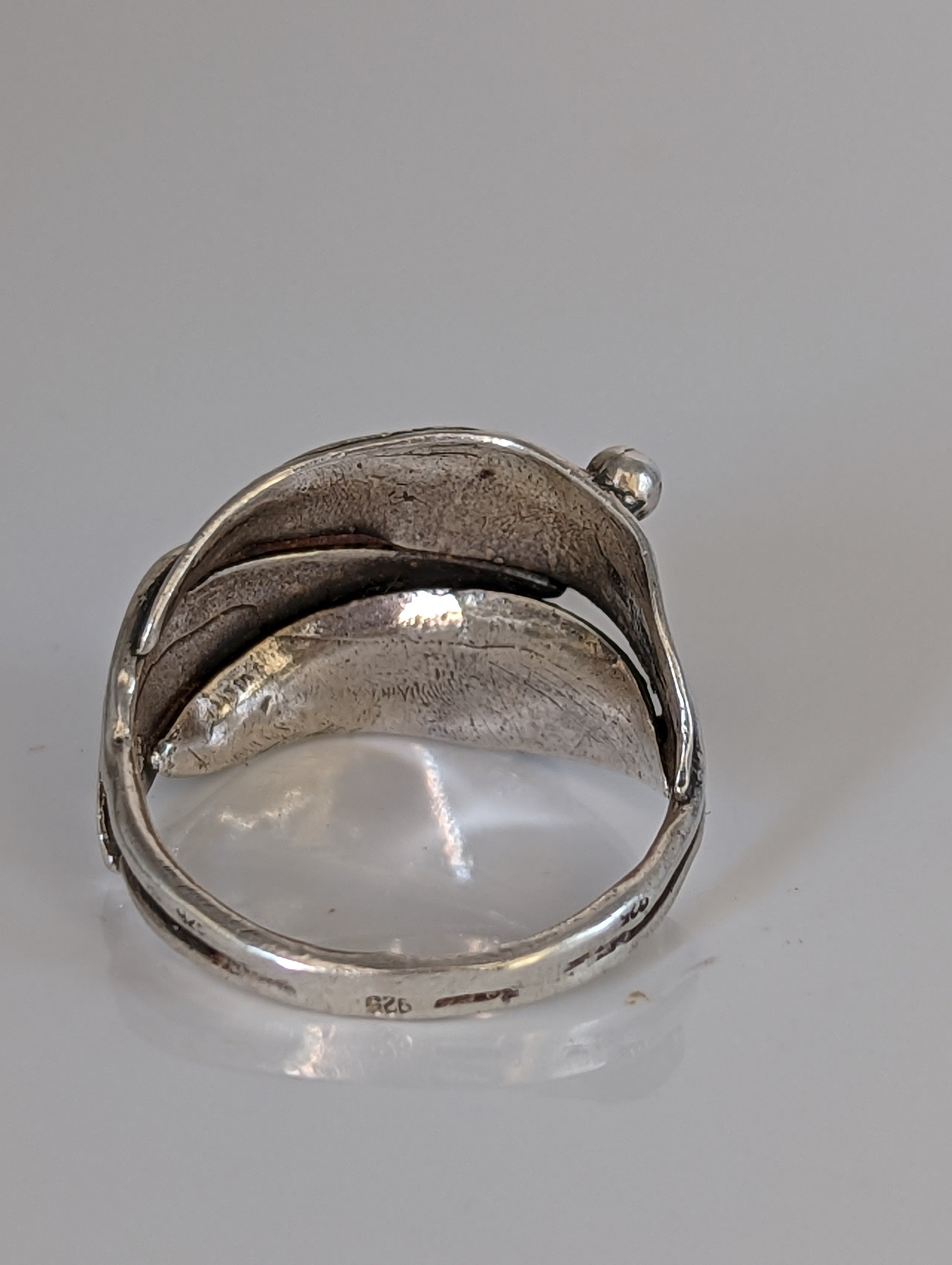 925 Silver Leaves Ring with Silver Buds – Nature-Inspired Gift