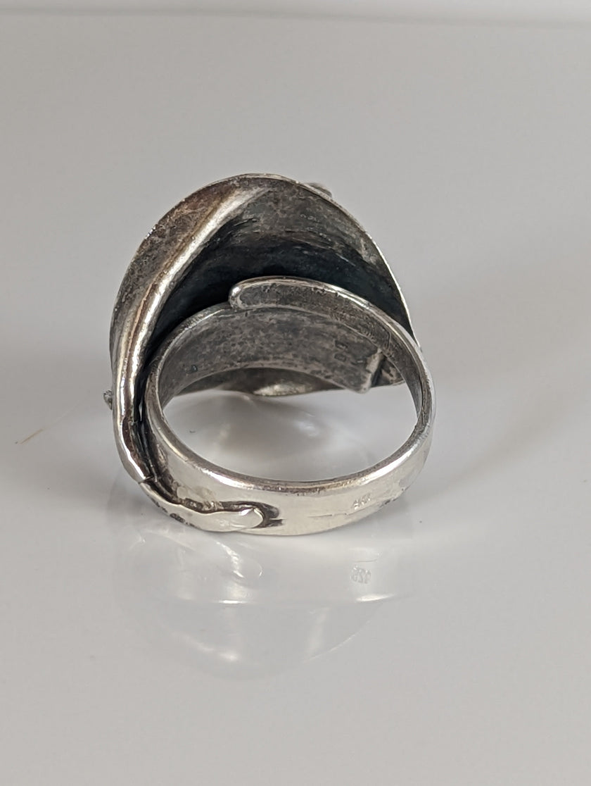 Bague en argent Silver Steed Big Leaf avec ornement