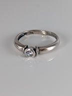 Silver Steed Silver Round Zirconia Ring