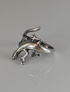 Silver Steed Lizard Ring