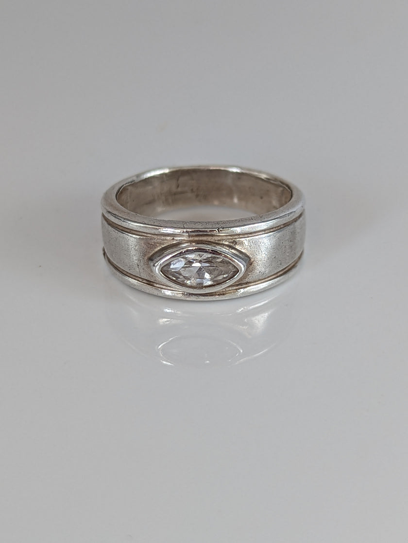 Silver Steed Silver Zirconia Band