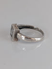 Silver Steed Silver Zirconia Square Ring