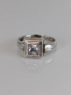 Silver Steed Silver Zirconia Square Ring
