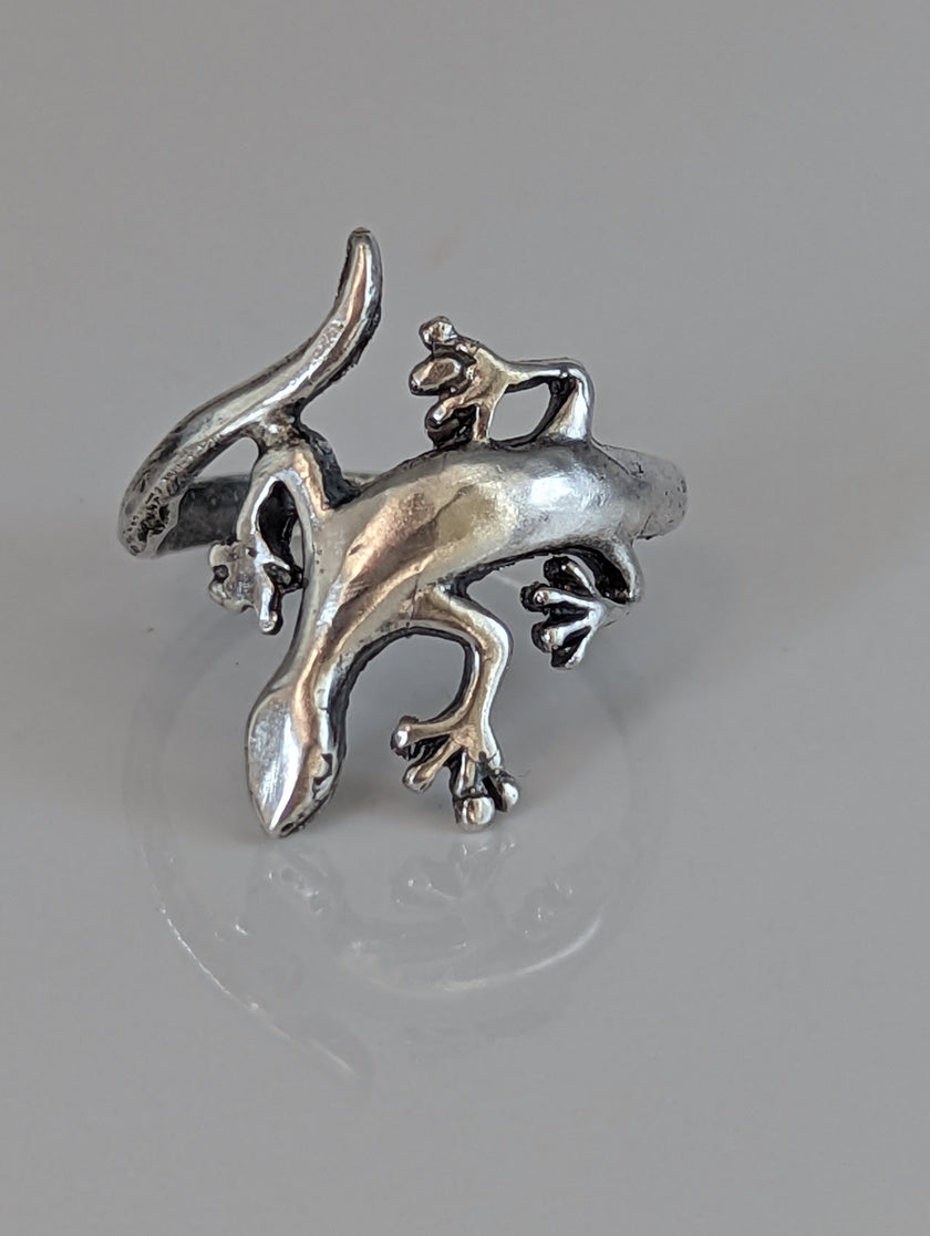 Silver Steed Lizard Ring