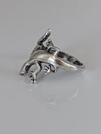 Silver Steed Lizard Ring