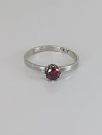 Silver Steed Silver Ruby Zirconia Ring