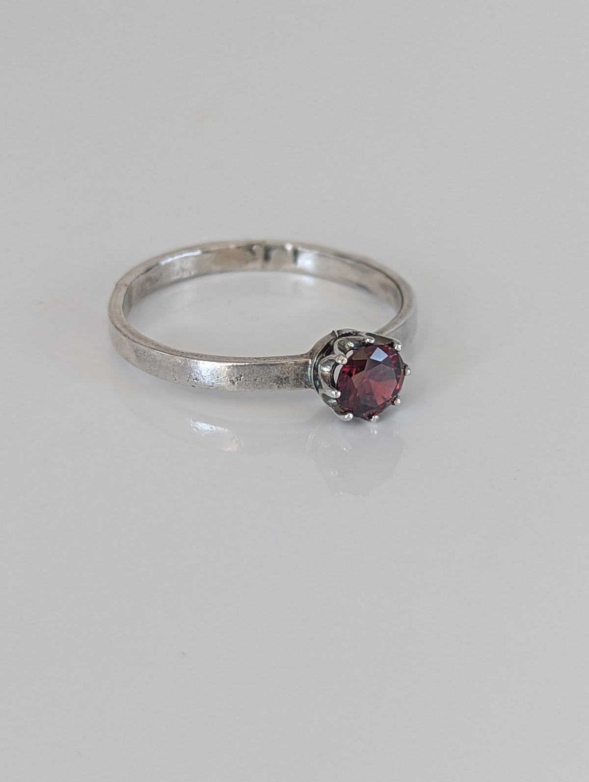 Silver Steed Silver Ruby Zirconia Ring