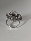 Silver Steed Large Unique Flower Handmade Silver Ring