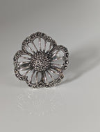 Silver Steed Large Unique Flower Handmade Silver Ring