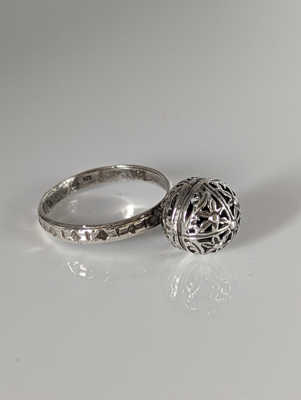 Silver Steed Large Unique Ball Handmade Silver Ring