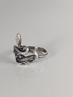 Silver Steed Snake Silver Ring