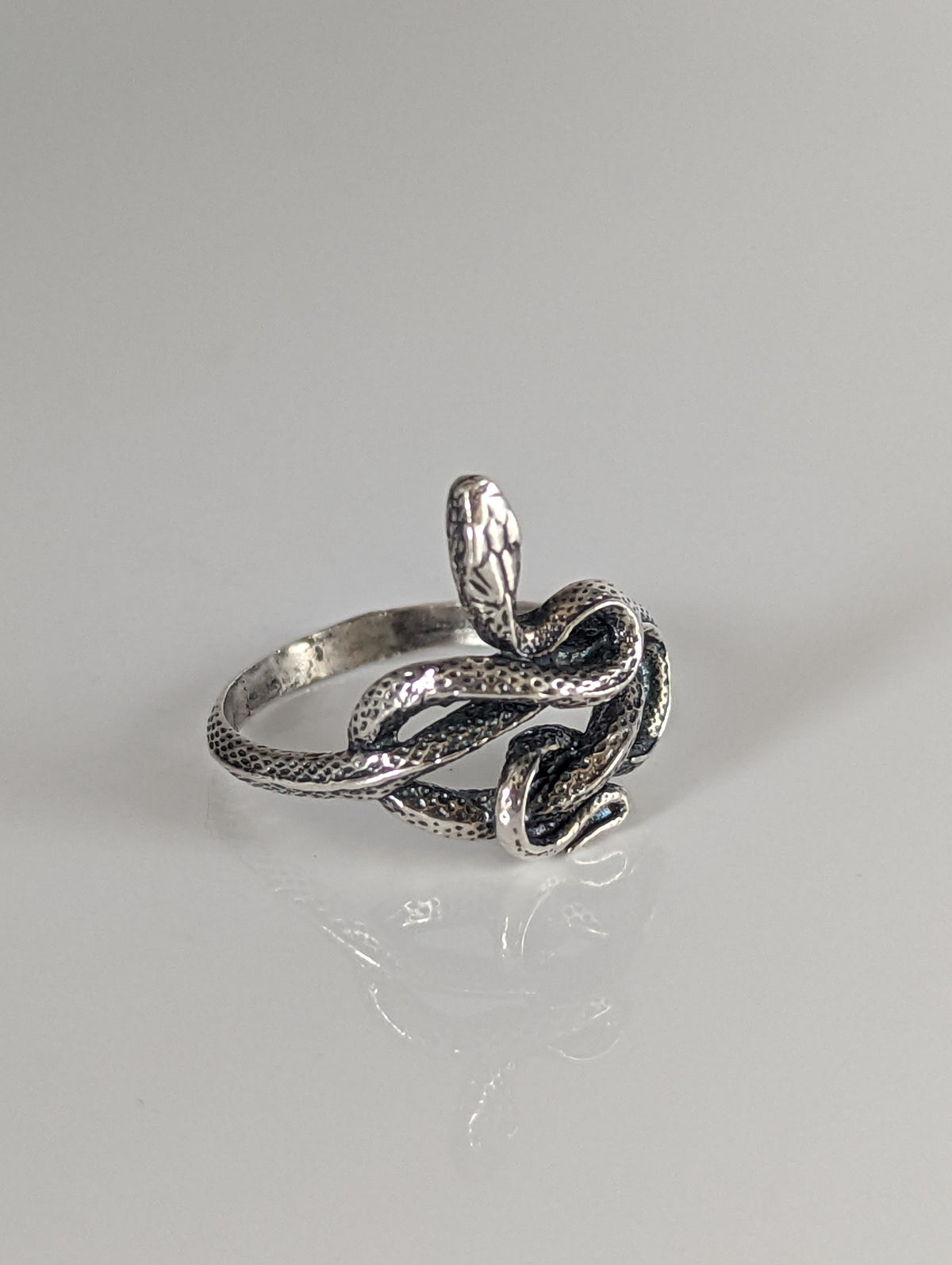 Silver Steed Snake Silver Ring