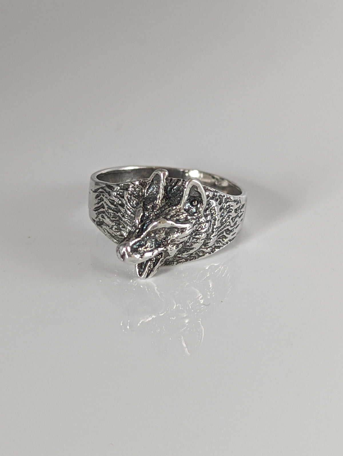 Silver Steed Wolf Silver Ring