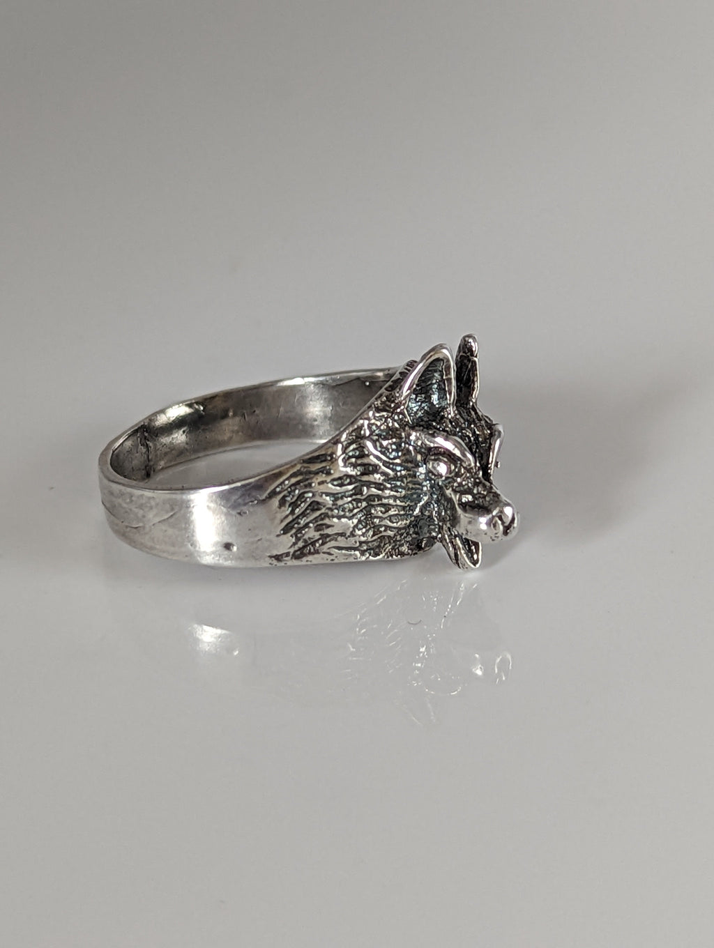 Silver Steed Wolf Silver Ring