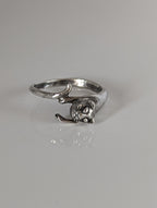 Silver Steed Jumping Cat Silver Ring