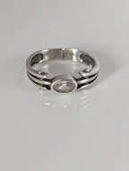 Silver Steed Silver Zirconia Antique Ring