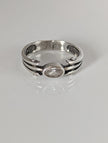 Silver Steed Silver Zirconia Antique Ring