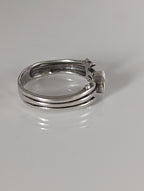 Silver Steed Silver Zirconia Antique Ring