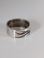 Silver Steed Flames Ring