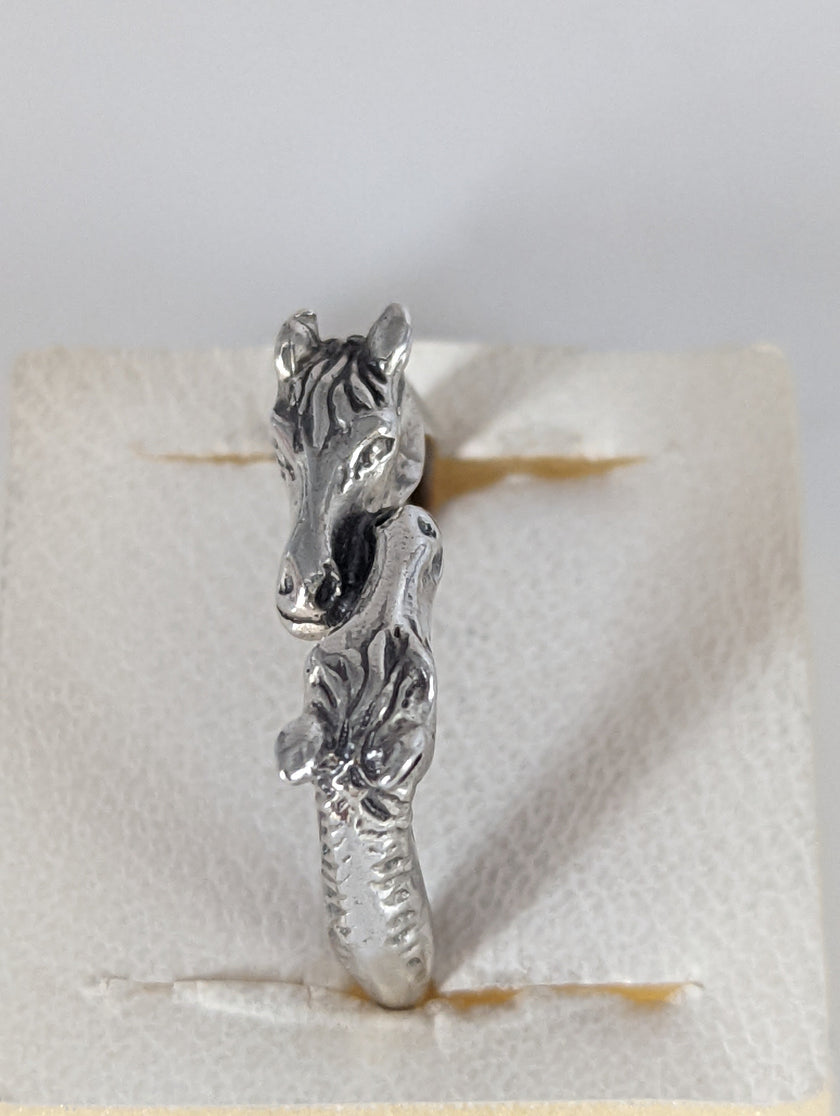 925 Silver Two Horse Heads Ring – Equestrian-Inspired Gift for Him or Her