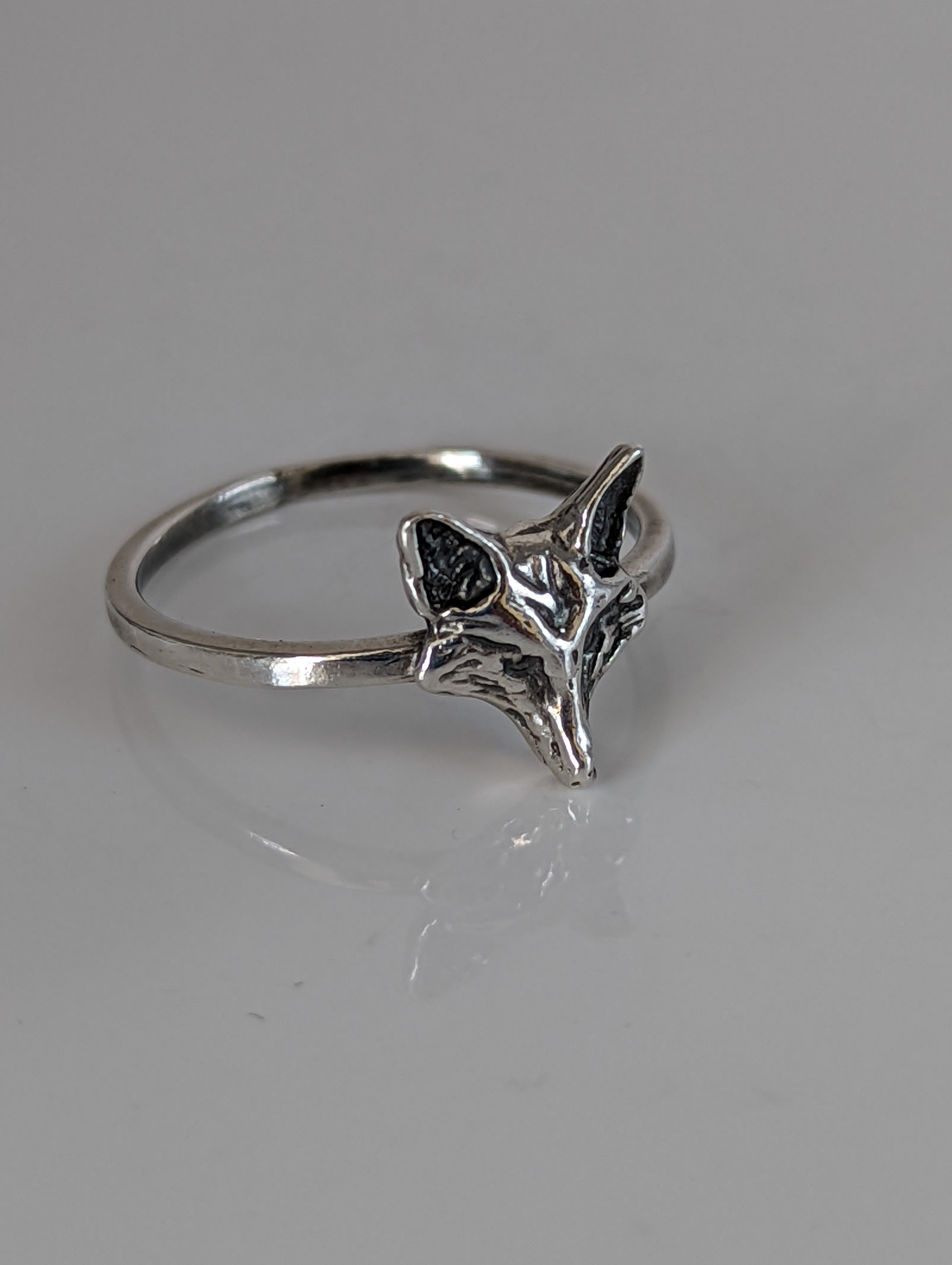 925 Silver Fox Ring – Nature-Inspired Handmade Gift for Animal Lovers