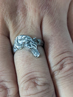 925 Silver Steed Horse Head Ring – Bold Equestrian Statement for Him or Her