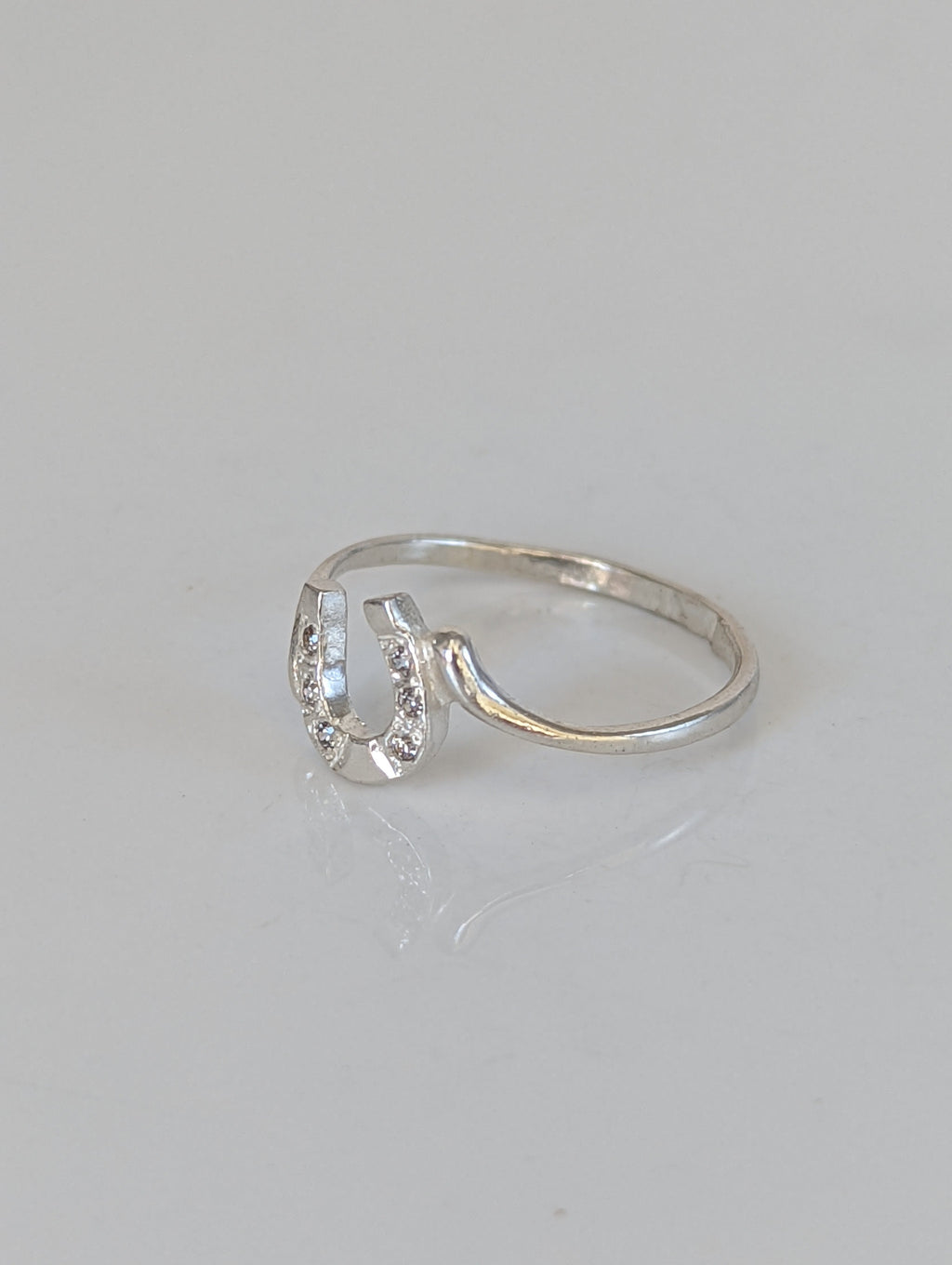 925 Silver Horseshoe Ring with Zirconia – Lucky Equestrian Gift