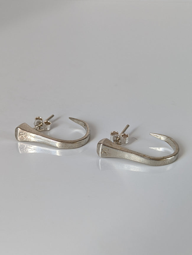 Silver Steed Hoofnail Stud Earrings