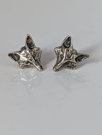 Silver Steed Fox Head Stud Earrings