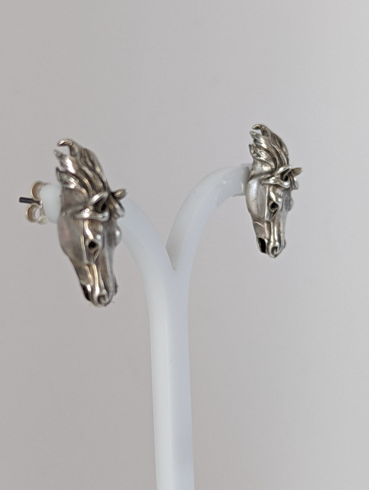 Silver Steed 3D Horse Head Studs 2