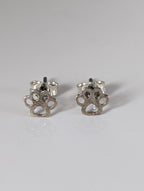 Silver Steed Silver Dog Paws 1 Stud Earrings
