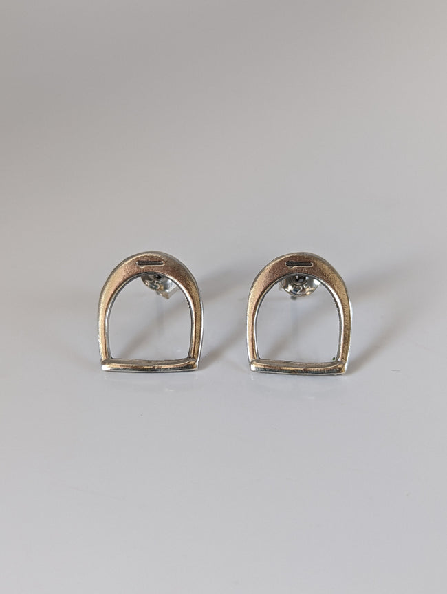 Silver Steed Stirrup Stud Earrings